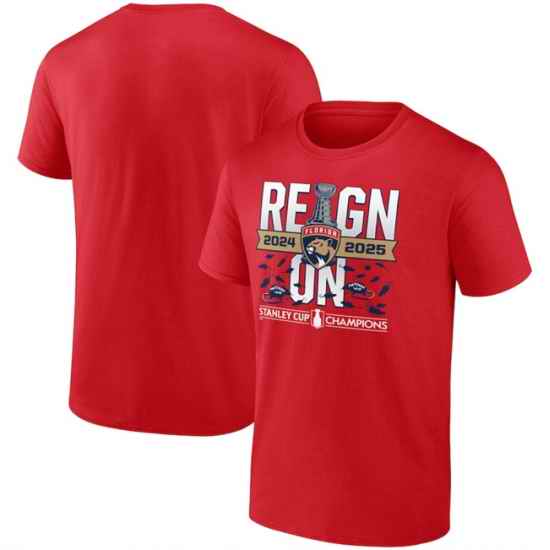 Men Florida Panthers Red Back To Back Stanley Cup Champions Local T Shirt